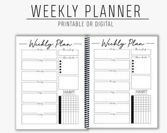 Weekly Planner - Daily Planner - Printable - Digital