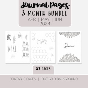 Journal Pages Dot Grid Bullet Planner Pages Printable Starter