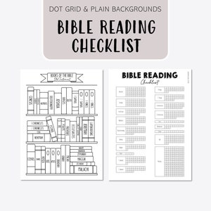 Bible Reading Checklist - Books of the Bible Bookshelf - Dot Grid  - Old Testament - New Testament