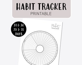 Habit Tracker - Dot Grid Journal- Circle habit tracker - Bullet Planner - Circular Printable - Digital