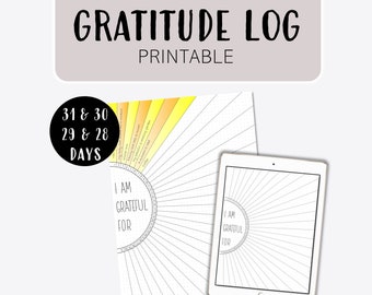 Gratitude Log Sun Sunshine Ray  Dotted Grid Template Printable