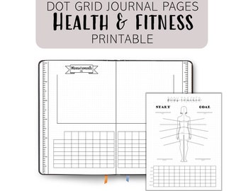 Bullet Planner - Health and Fitness Journal -  Dotted Grid - Habit Tracker - Sleep Log - Couch to 5k - Printable