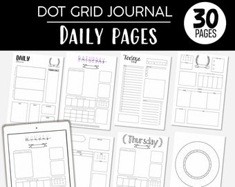 Daily Journal Pages Dot Grid Spreads Dot Grid GoodNotes Printable