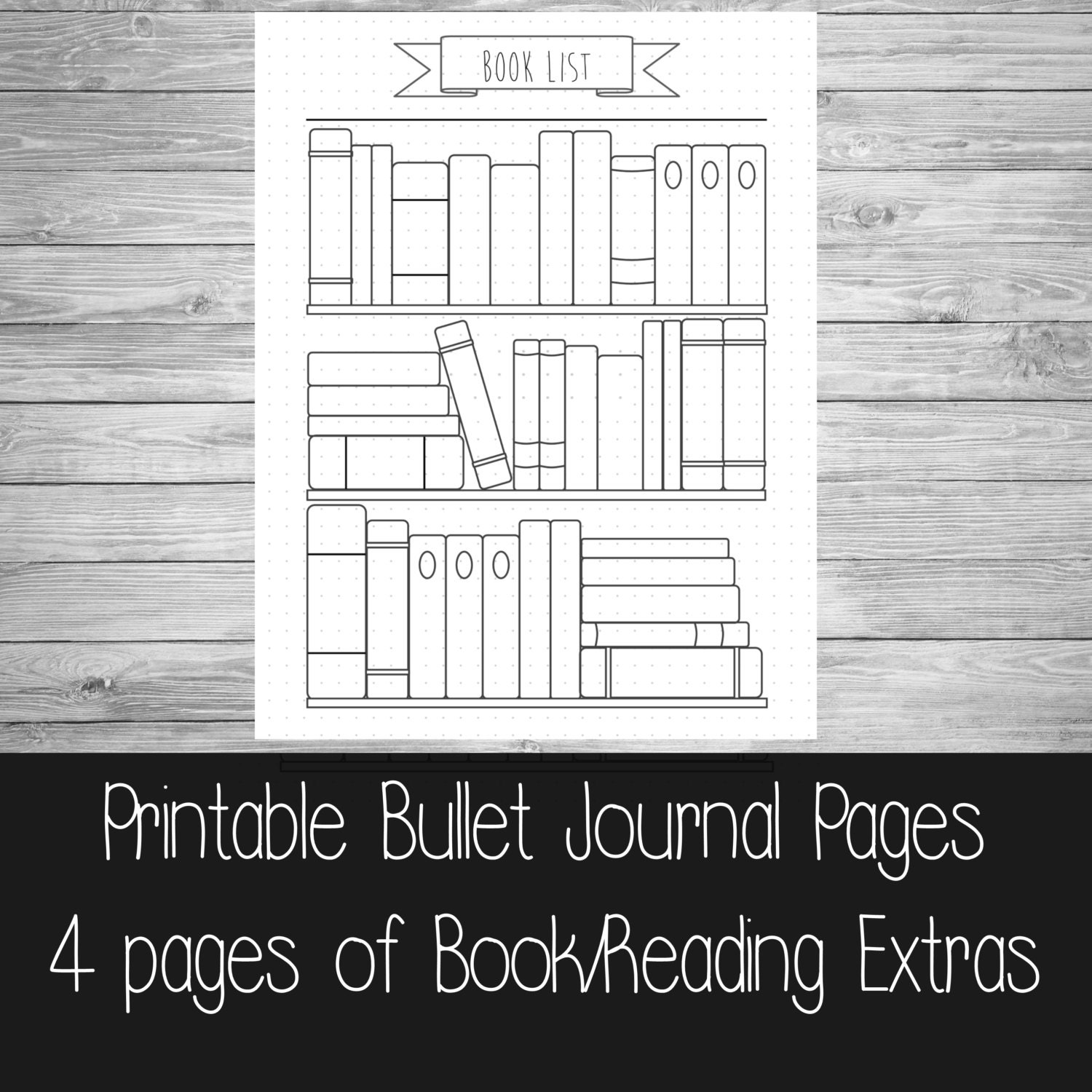 Bullet Journal Bookshelf Books Reading Printable Etsy