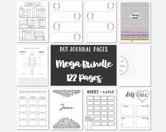 Journal Pages Dot Grid - Bullet Planner - Junk Journal Dotted - Printable Template Pages - Mega Bundle Collection