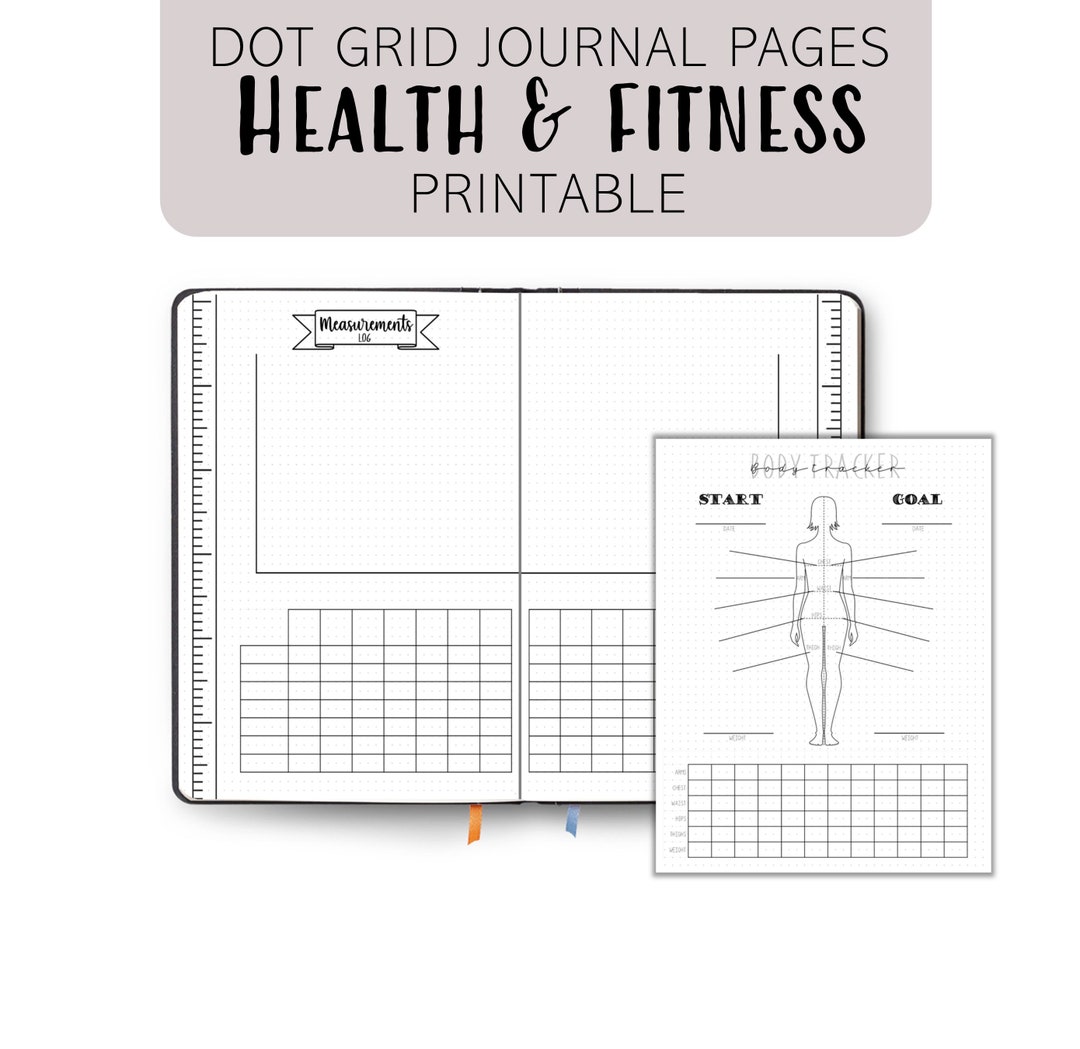 Bullet Planner Health and Fitness Journal Dotted Grid Habit Tracker ...