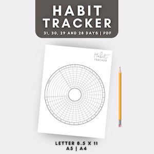 Habit Tracker - Dot Grid Journal - Circle habit tracker - Bullet Planner - Circular Printable - Digital