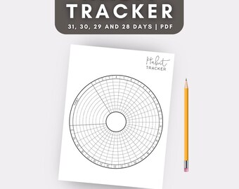Habit Tracker - Dot Grid Journal - Circle habit tracker - Bullet Planner - Circular Printable - Digital