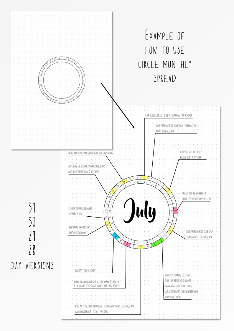 Bullet Journal Monthly Layout Template BUJO Spread | Etsy Bullet Journal Monthly Layout Template BUJO Spread | Etsy