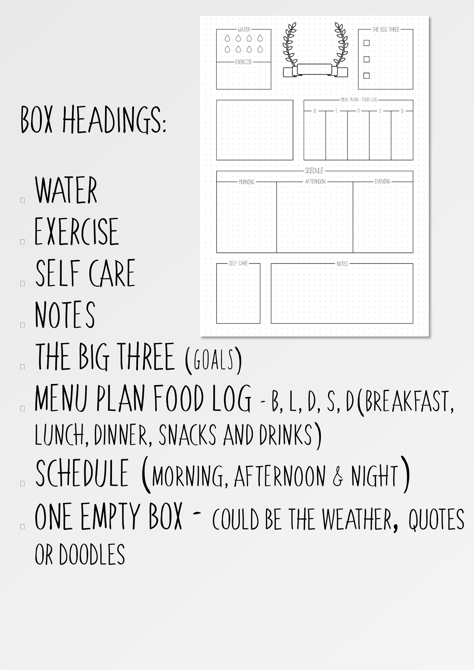 bullet-journal-templates-daily-spread-bujo-printable-etsy