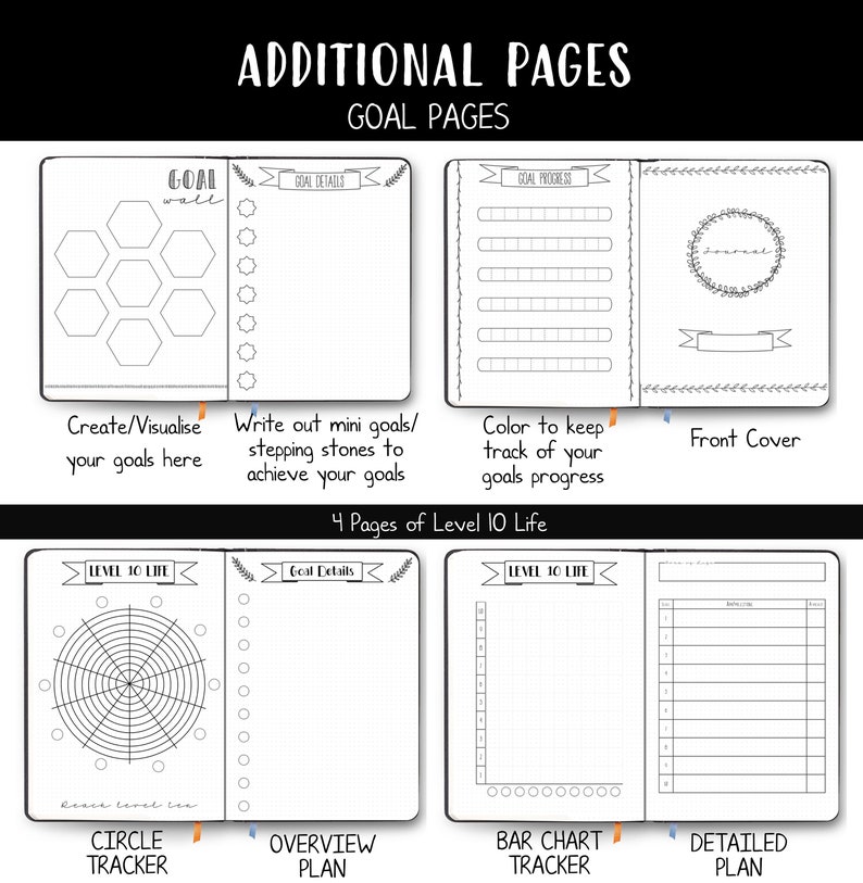 Journal Pages Dot Grid Printable Page Collection Hand Drawn Style Bundle Printable Templates Dotted Grid image 4