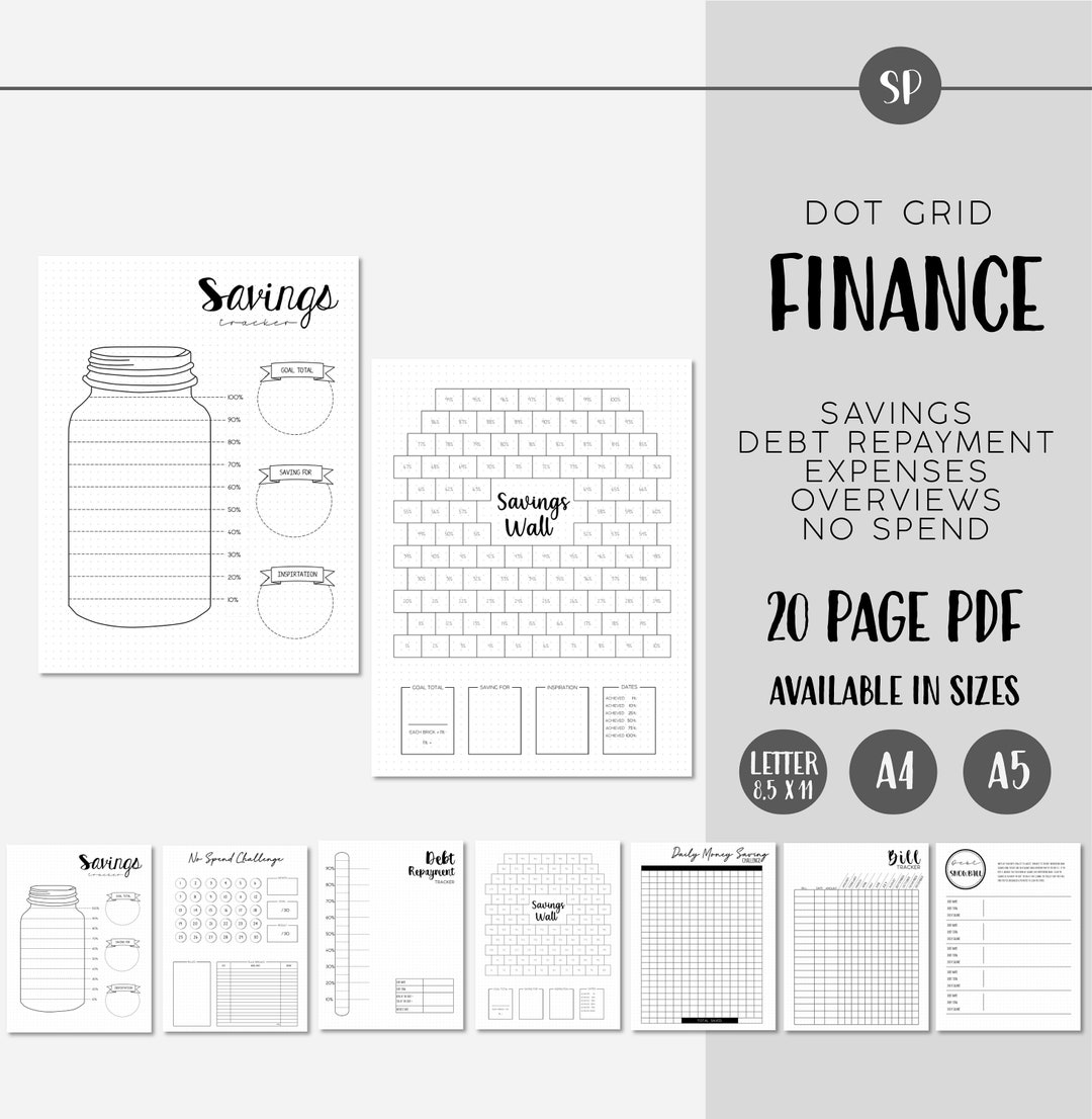 Finance Bullet Planner Journal - Budget - Money - Savings Jar - Bill ...