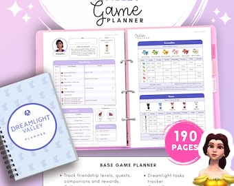 Dreamlight Valley Planner PDF | 190 Page Base Game Checklist Guide | Characters, Collections, Task, Building | Printable Gaming Organizer