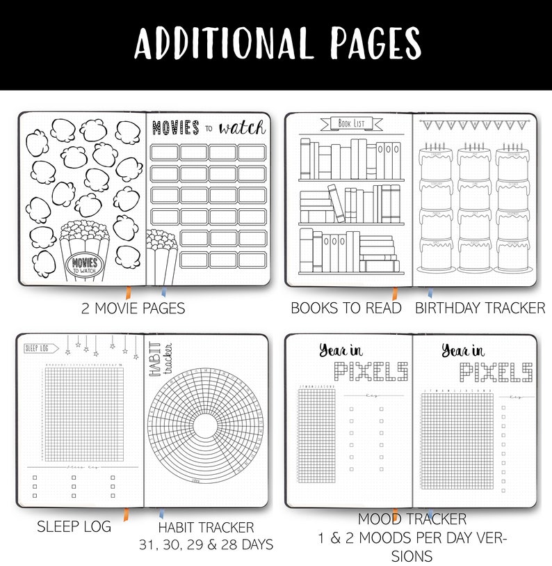 Journal Pages Dot Grid Printable Page Collection Hand Drawn Style Bundle Printable Templates Dotted Grid image 2