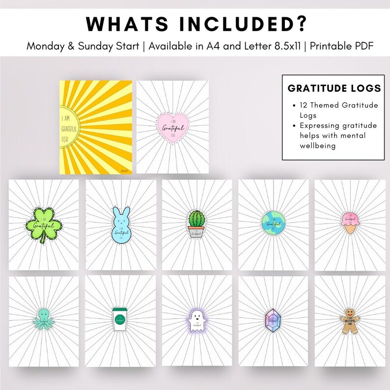 2026 Bullet Planner Journal Monthly Themed Color Version | Dot Grid | Printable | Monday Sunday Start | Download Template Digital Printable image 6