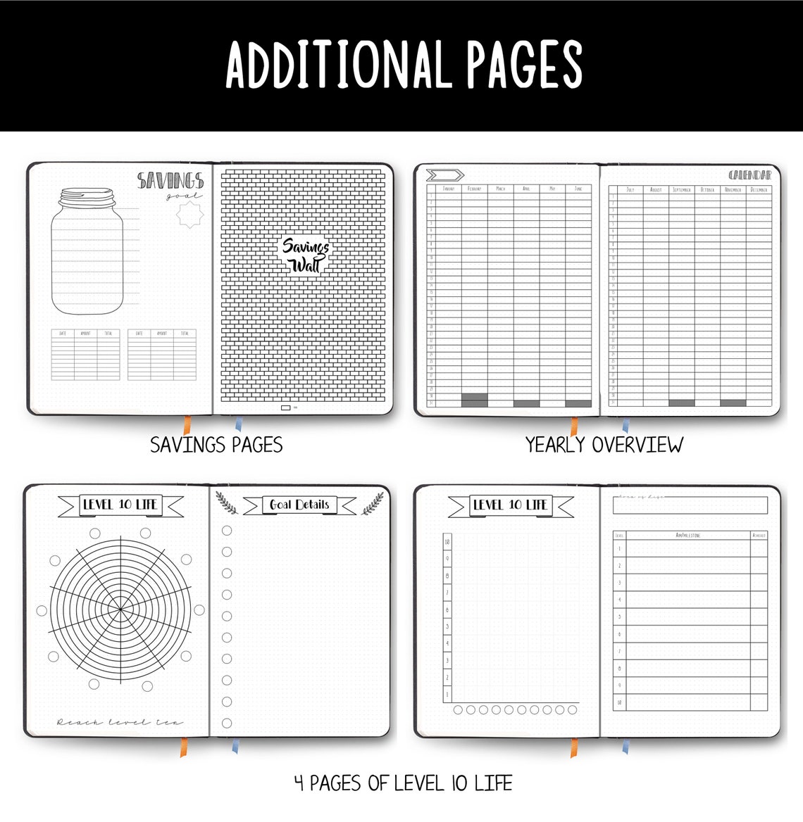 Bullet Journal Printable Page Collection Hand Drawn Style | Etsy