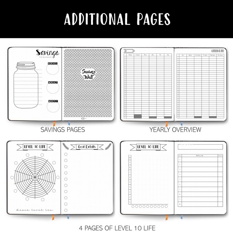 Journal Pages Dot Grid Printable Page Collection Hand Drawn Style Bundle Printable Templates Dotted Grid image 3