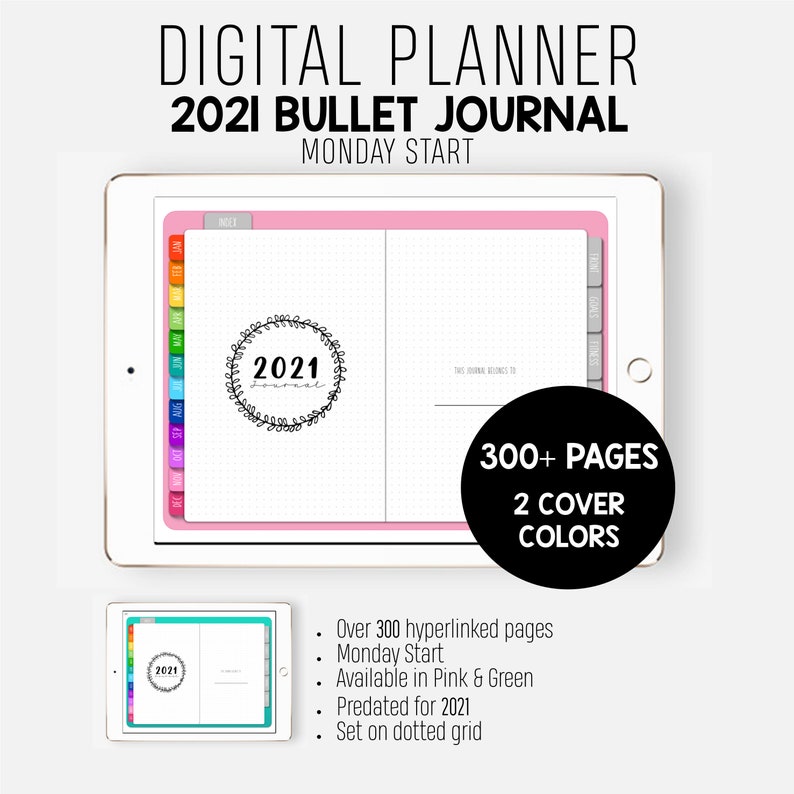 2021 Digital Bullet Journal Digital Planner Bullet Journal Etsy