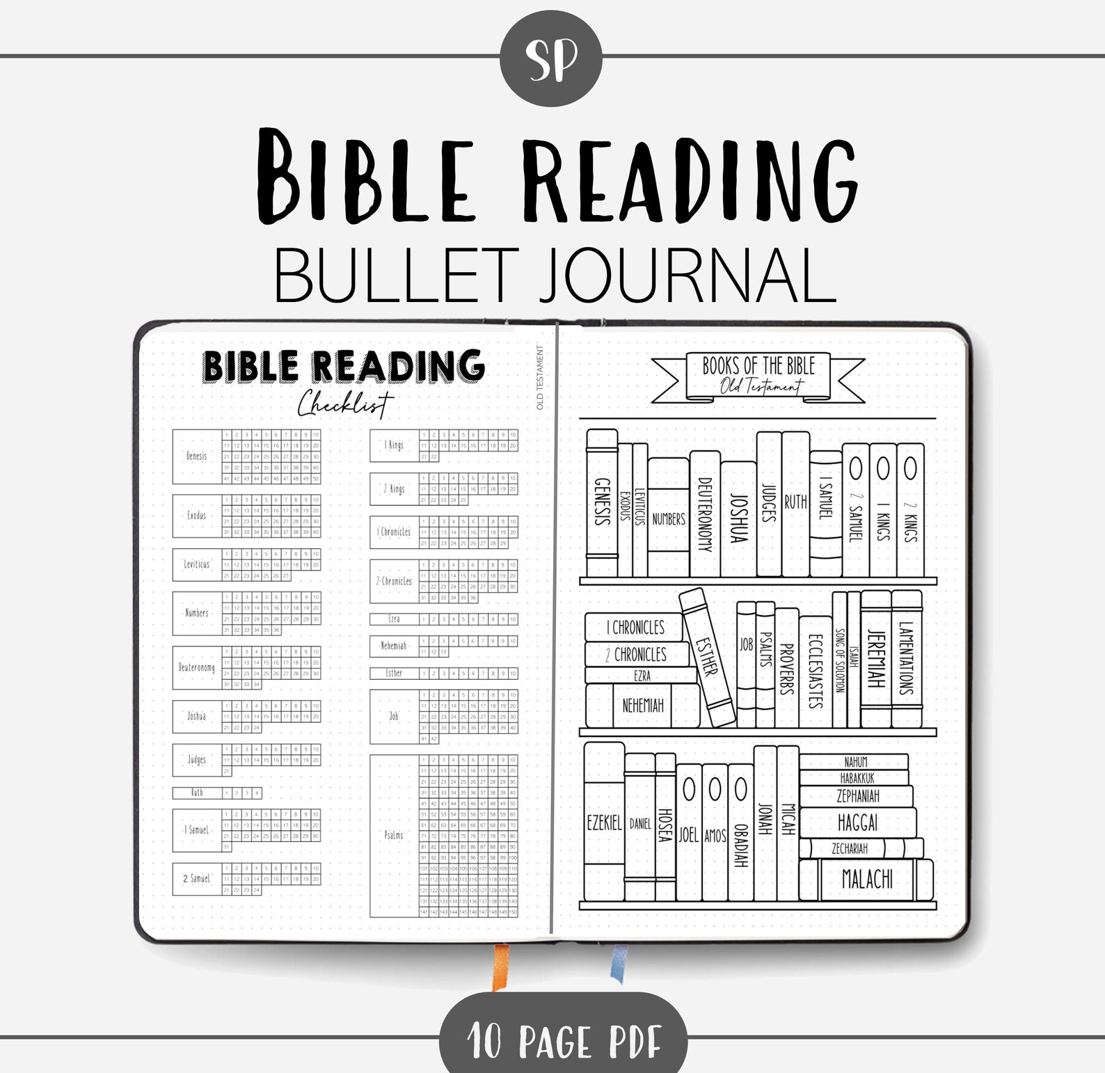 Bible Reading Checklist Bible Bookshelf Bullet Journal - Etsy