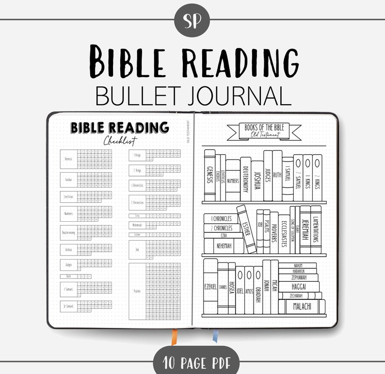 Bible Reading Checklist Bible Bookshelf Bullet Journal - Etsy