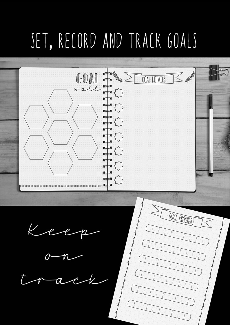 Bullet Journal Pages Goals Achievements Printable | Etsy