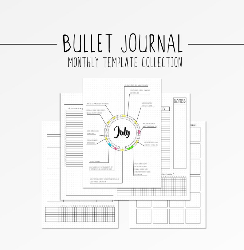 Bullet Journal Monthly Layout Template BUJO Spread | Etsy Bullet Journal Monthly Layout Template BUJO Spread | Etsy