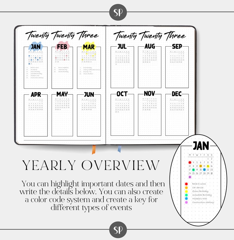 2023 Bullet Journal Planner Yearly Printable Monday - Etsy Schweiz