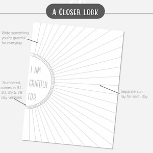 Gratitude Log Sun Sunshine Ray Dotted Grid Template Printable image 3