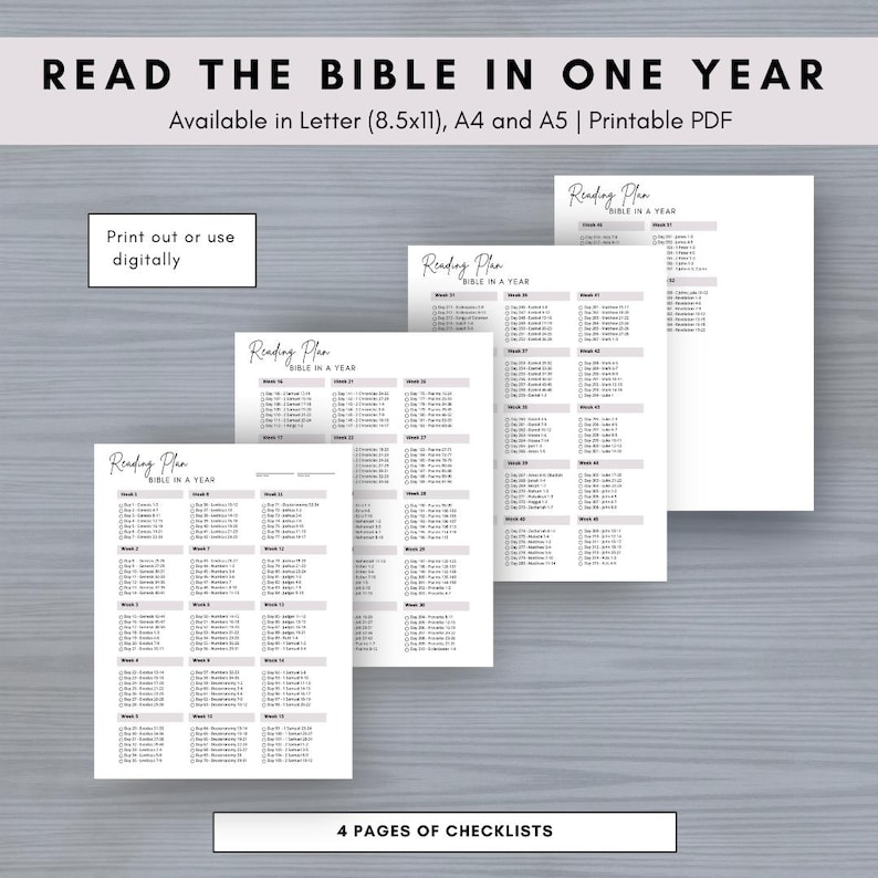 Read the Bible in One Year - Bible Reading Plan - Books of the Bible ...