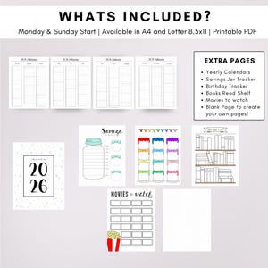 2026 Bullet Planner Journal Monthly Themed Color Version | Dot Grid | Printable | Monday Sunday Start | Download Template Digital Printable image 9