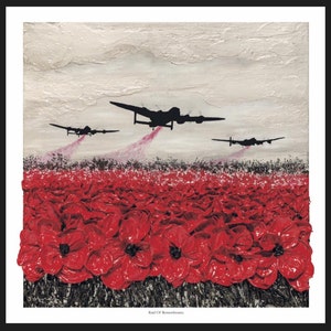 Raid Of Remembrance by Remembrance Artist Jacqueline Hurley WW2 Military Fine Art print Lancaster Bomber