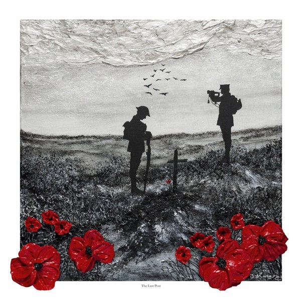 The Last Post from the 1914-1918 Collection by remembrance artist Jacqueline Hurley ~ WW1 Fine Art Print Remembrance Day