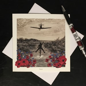 Carte de voeux Victoire de la collection Remembrance par Jacqueline Hurley, art militaire Spitfire de la Seconde Guerre mondiale
