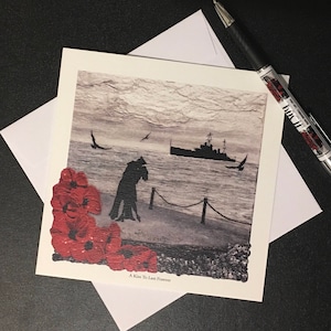 Wenskaart uit The Remembrance Collection van Jacqueline Hurley WW2 marine militaire kunst A Kiss To Last Forever