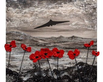 Ascension To Freedom remembrance art by artist Jacqueline Hurley Falklands War Vulcan print