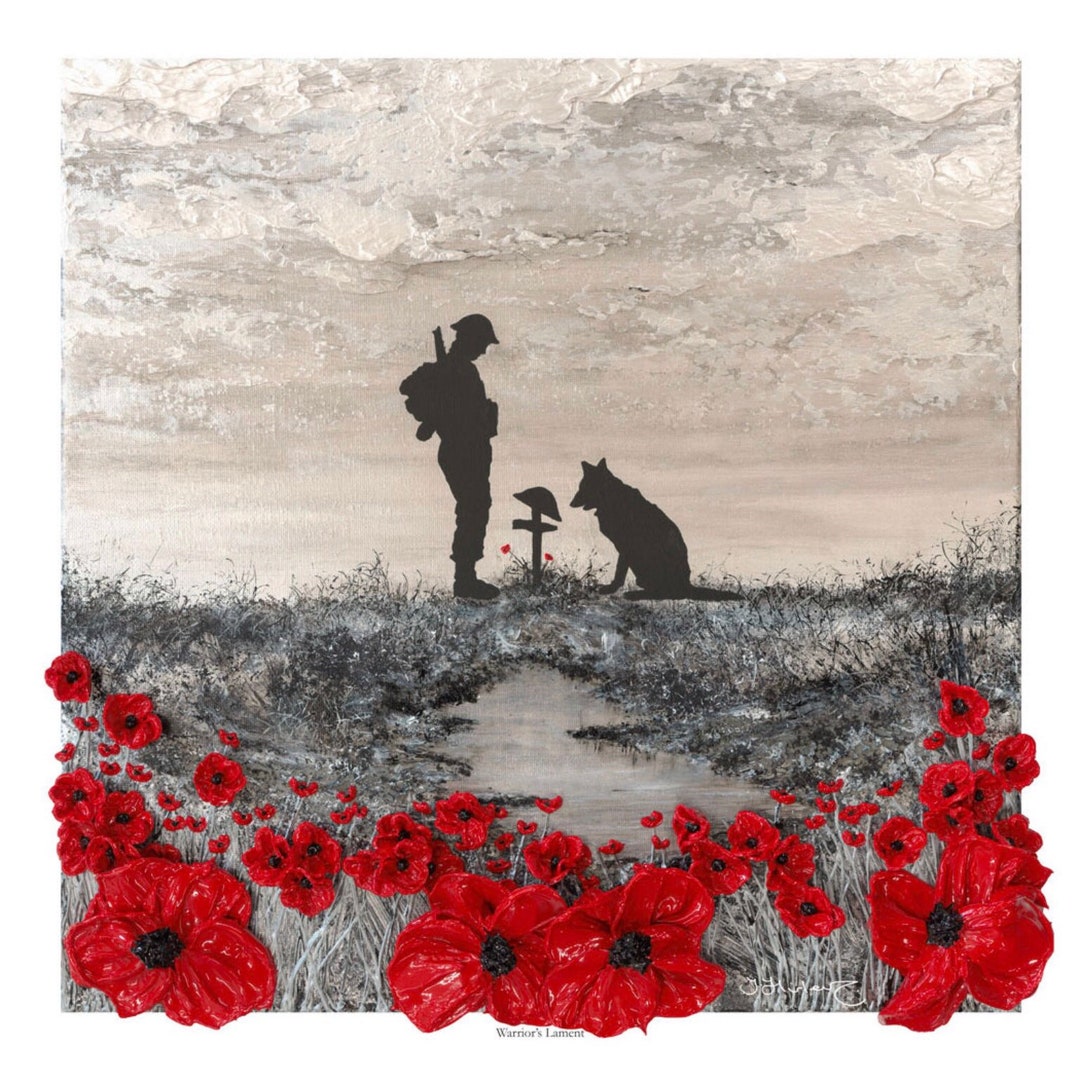 Warrior's Lament Print by Remembrance Artist Jacqueline Hurley Soldier ...