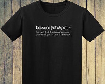 Cockapoo definition t shirt, funny dog gift, in several colours, ethical mens shirt