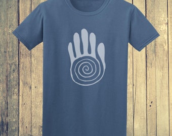 Healing hand design spiritual tshirt, premium ethical tee in a range of colours, **use Code: MULTIBUY for 5% off 2 or more shirts!