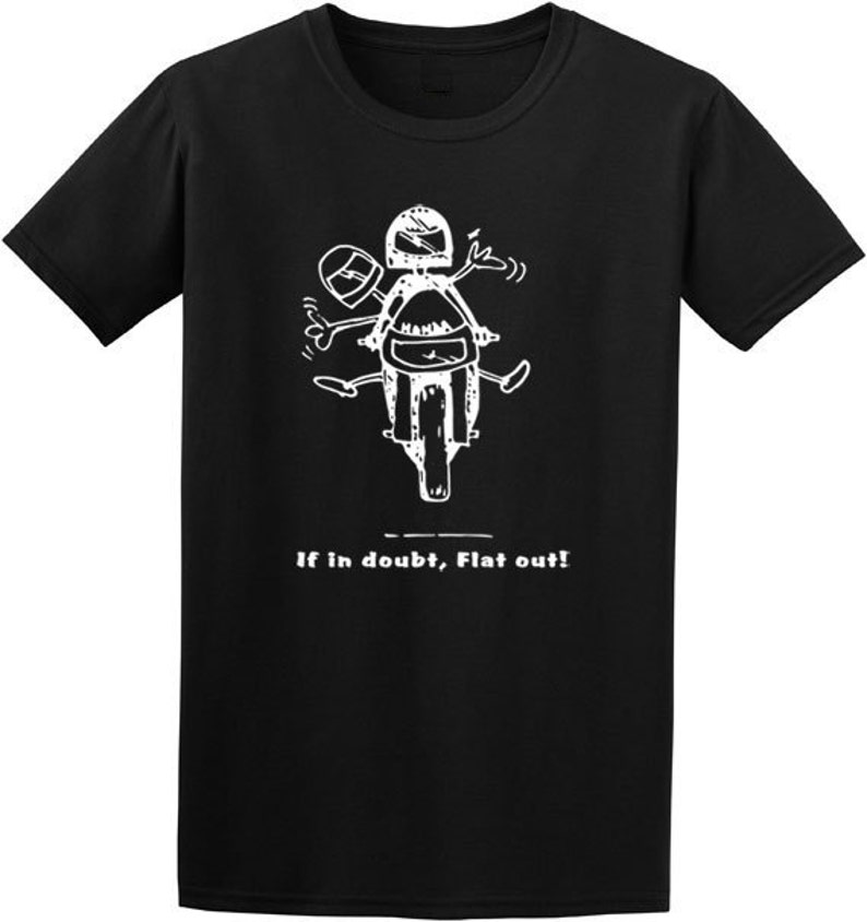 Funny Motorcycle Cartoon T Shirt If in Doubt Flat Out Etsy Sweden