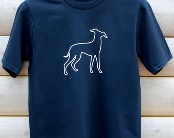Whippet, Lurcher or Greyhound, line art dog t-shirt, several colours, soft ethical cotton, **use Code: MULTIBUY for 5% off 2 or more shirts!