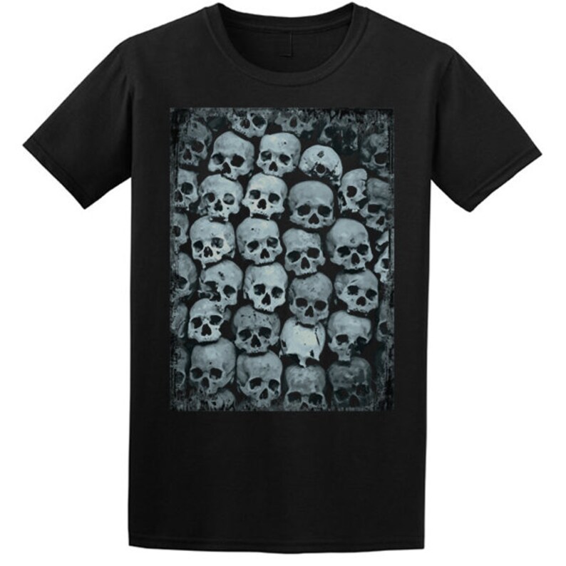 Skull Horror Shirt Goth Punk Death and Heavy Metal Style - Etsy