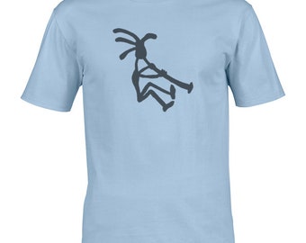 Kokopelli didgeridoo tshirt available in a range of colours premium soft cotton ethical tee ideal music festival clothing