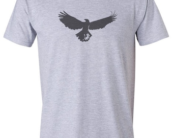 Eagle silhouette bird print t shirt, great golfer or bird lover gift, in several colours, premium soft cotton ethical tee