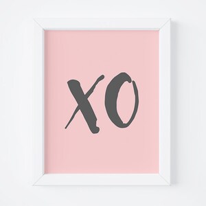 XO on pink background Printable, Custom Printable Art, Custom Design, Personalized Print, Instant download