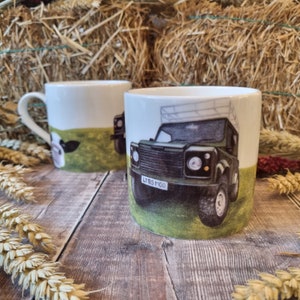 Caneca Moo extra grande, com porcelana fina &#39;Defender Moo&#39; Big Moo, Landrover Defender 110