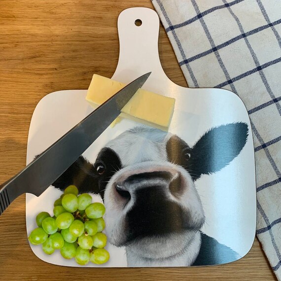 Large Black and White Cow Chopping Board Heat & Dishwasher - Etsy UK