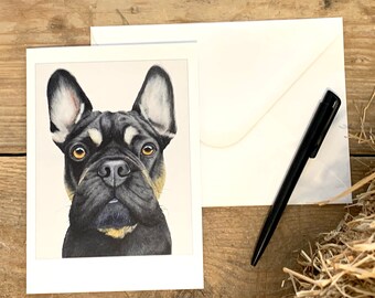 Greetings Card - Brian the French Bulldog. Ideal for frenchie fans. Blank inside