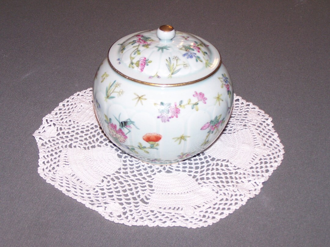 Vintage Green Ginger Jar Etsy