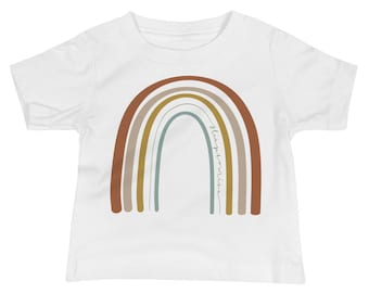 Hand Lettered Baby Short Sleeve Tee | T Shirt | Baby Clothing | Baby Jersey Short Sleeve Tee | Rainbow Tee | God's Promise | Rainbow Baby