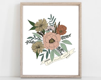 Digital Print How Much More Florals | Hand Drawn Florals | Modern Florals | Luke 2 | How Much More